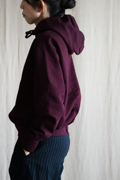 シルキーコットンフーディ/Silky Cotton Hoodie/Burgundy