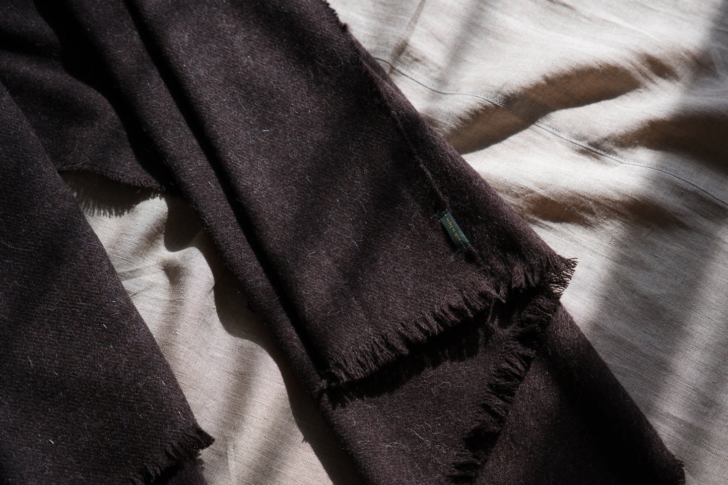 Wool Alpaca Stole/Mottled Brown