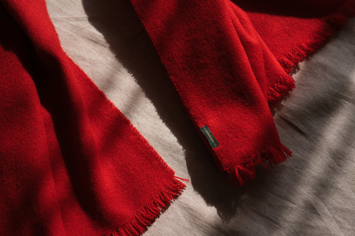 Wool Alpaca Stole/Fresh Red