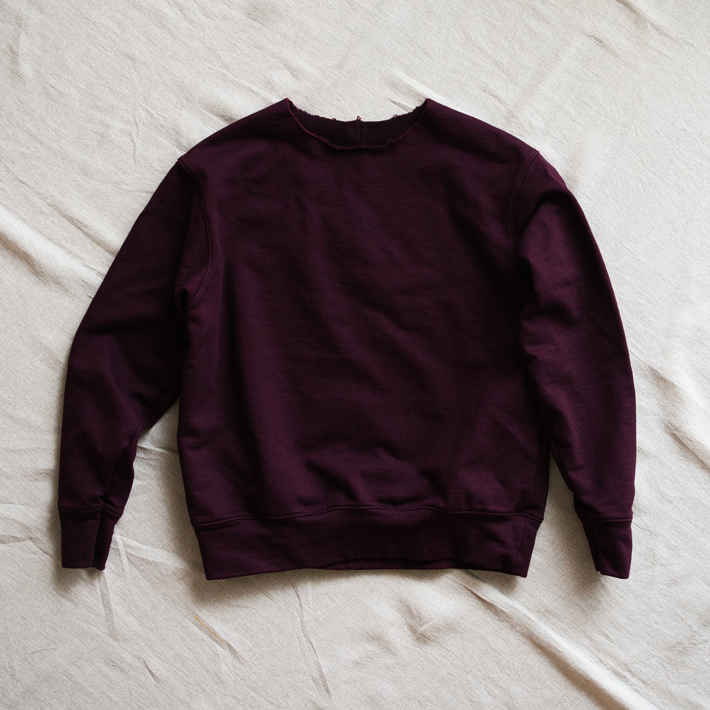 シルキーコットンクルースウェット/Silky Cotton Crew Sweatshirt/Burgundy