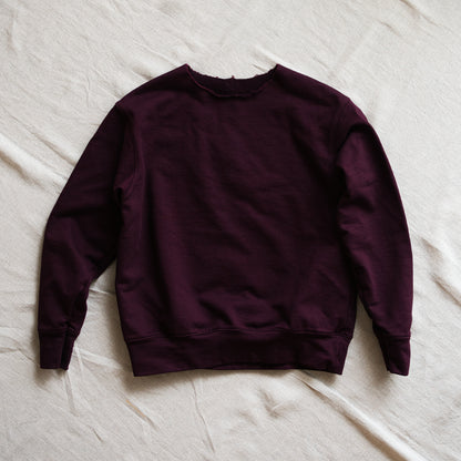 シルキーコットンクルースウェット/Silky Cotton Crew Sweatshirt/Burgundy