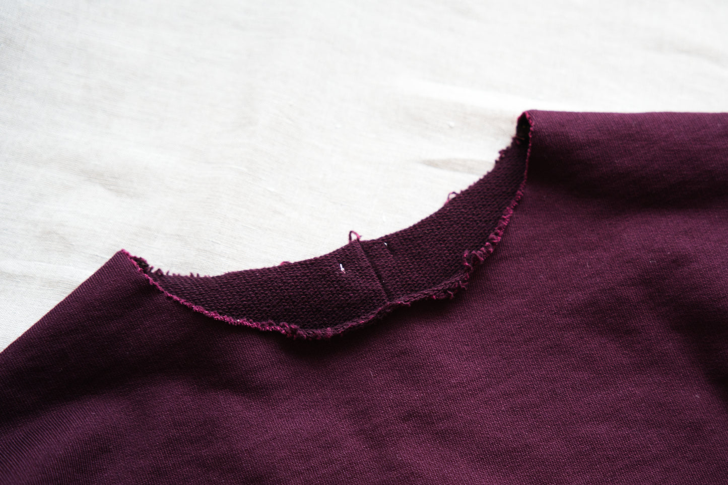 シルキーコットンクルースウェット/Silky Cotton Crew Sweatshirt/Burgundy