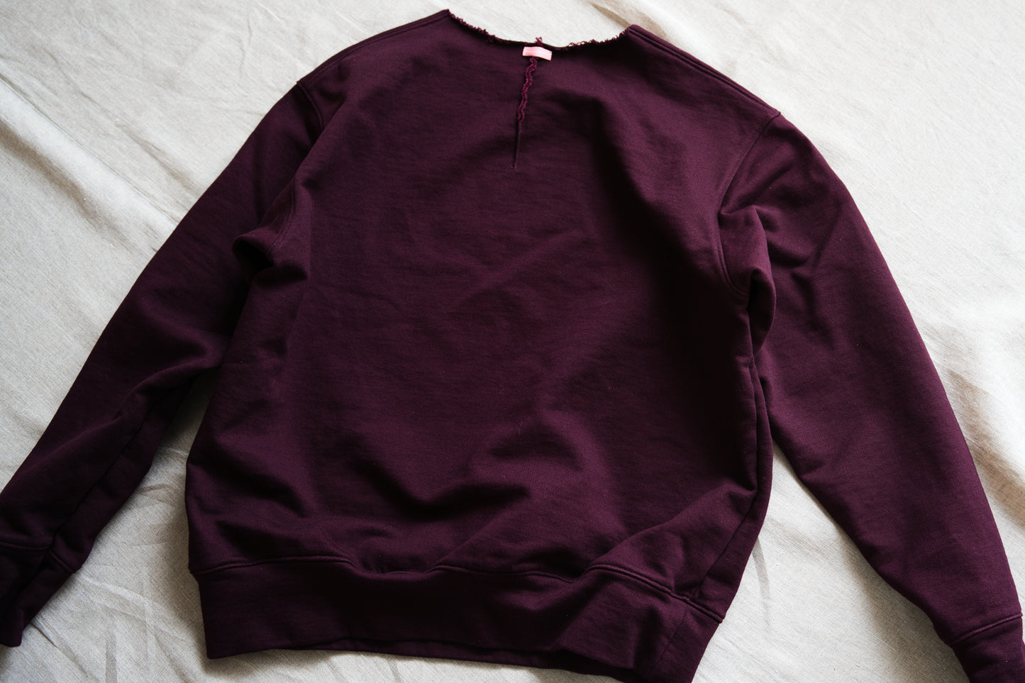 シルキーコットンクルースウェット/Silky Cotton Crew Sweatshirt/Burgundy