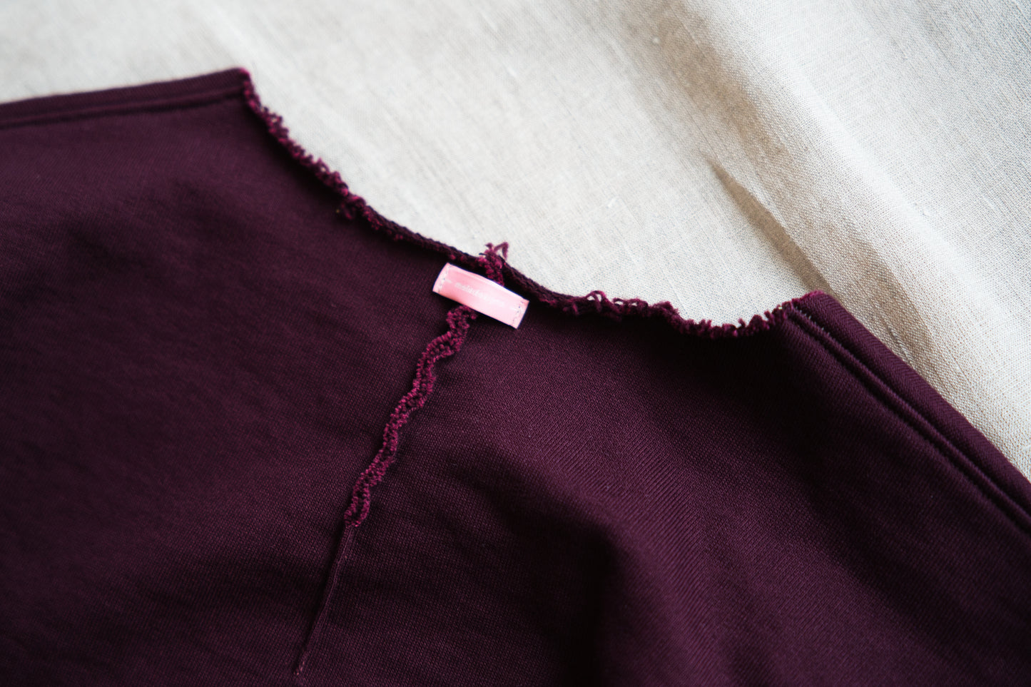 シルキーコットンクルースウェット/Silky Cotton Crew Sweatshirt/Burgundy