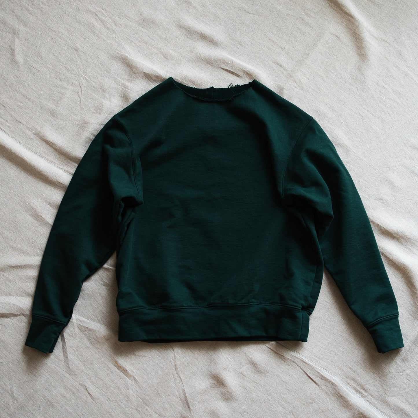 シルキーコットンクルースウェット/Silky Cotton Crew Sweatshirt/Moss Green