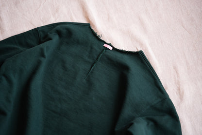 シルキーコットンクルースウェット/Silky Cotton Crew Sweatshirt/Moss Green