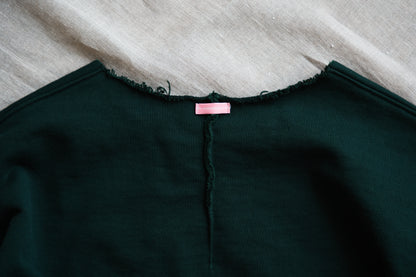シルキーコットンクルースウェット/Silky Cotton Crew Sweatshirt/Moss Green