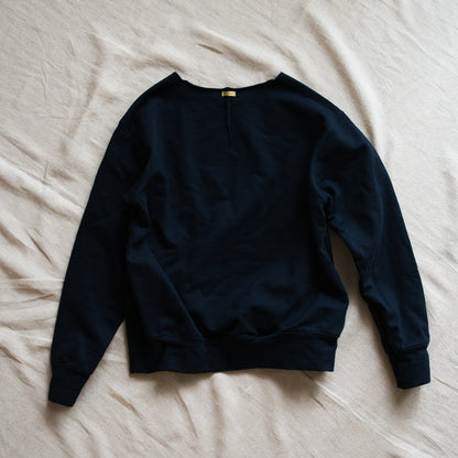 シルキーコットンクルースウェット/Silky Cotton Crew Sweatshirt/Nighttime Navy