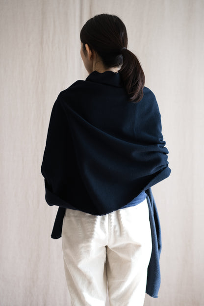 Moss Wool Stole/Navy