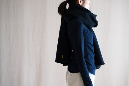 Moss Wool Stole/Navy