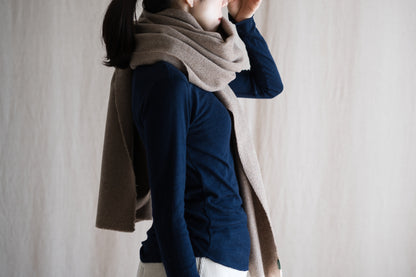 Moss Wool Stole/Mottled Beige
