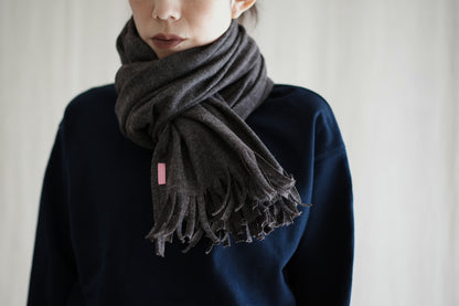 縮絨ウールストール/Milled Wool muffler/Heather Dark Brown