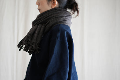 縮絨ウールストール/Milled Wool muffler/Heather Dark Brown