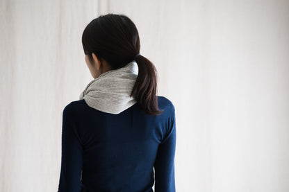 YAK WOOL COTTON Rib-knit Stole/Oatmeal
