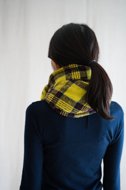 Ring Yarn Wool Stole/Checked Yellow