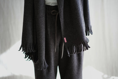 縮絨ウールストール/Milled Wool muffler/Heather Dark Brown