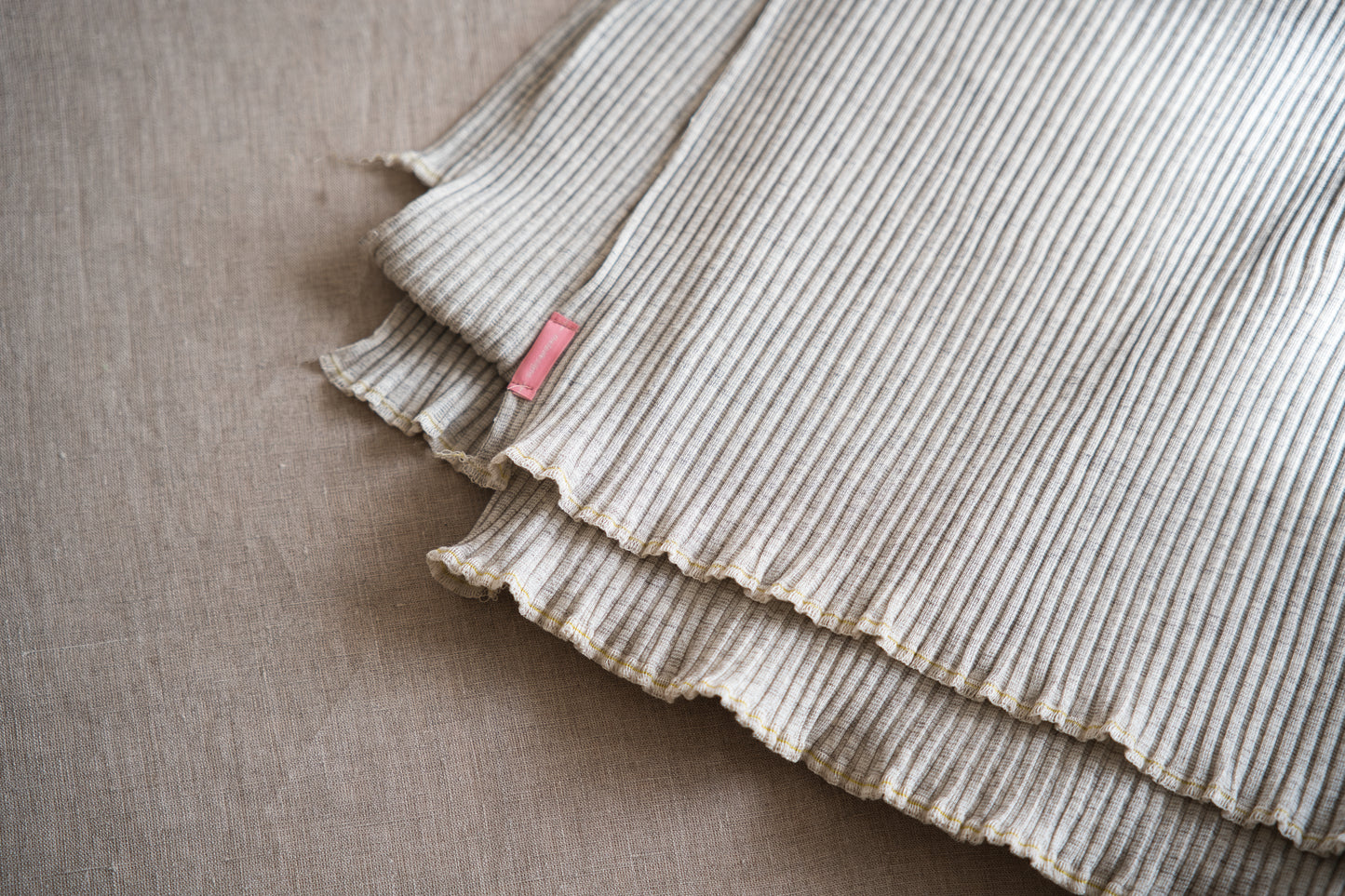 YAK WOOL COTTON Rib-knit Stole/Oatmeal