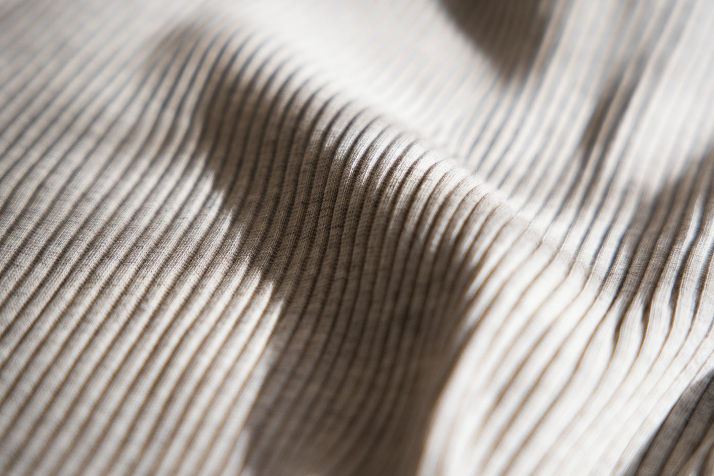 YAK WOOL COTTON Rib-knit Stole/Oatmeal