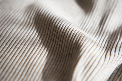 YAK WOOL COTTON Rib-knit Stole/Oatmeal