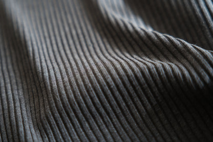 YAK WOOL COTTON Rib-knit Stole/Khaki