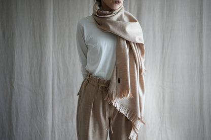 縮絨ウールストール/Milled Wool muffler/Heather Beige