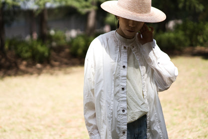 超細番手タイプライターシャツワンピース/Superfine cotton shirts dress/White