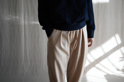 縮絨ウールイージーパンツ/Milled Wool loose-fit pants/Heather Beige