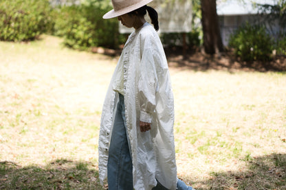 超細番手タイプライターシャツワンピース/Superfine cotton shirts dress/White