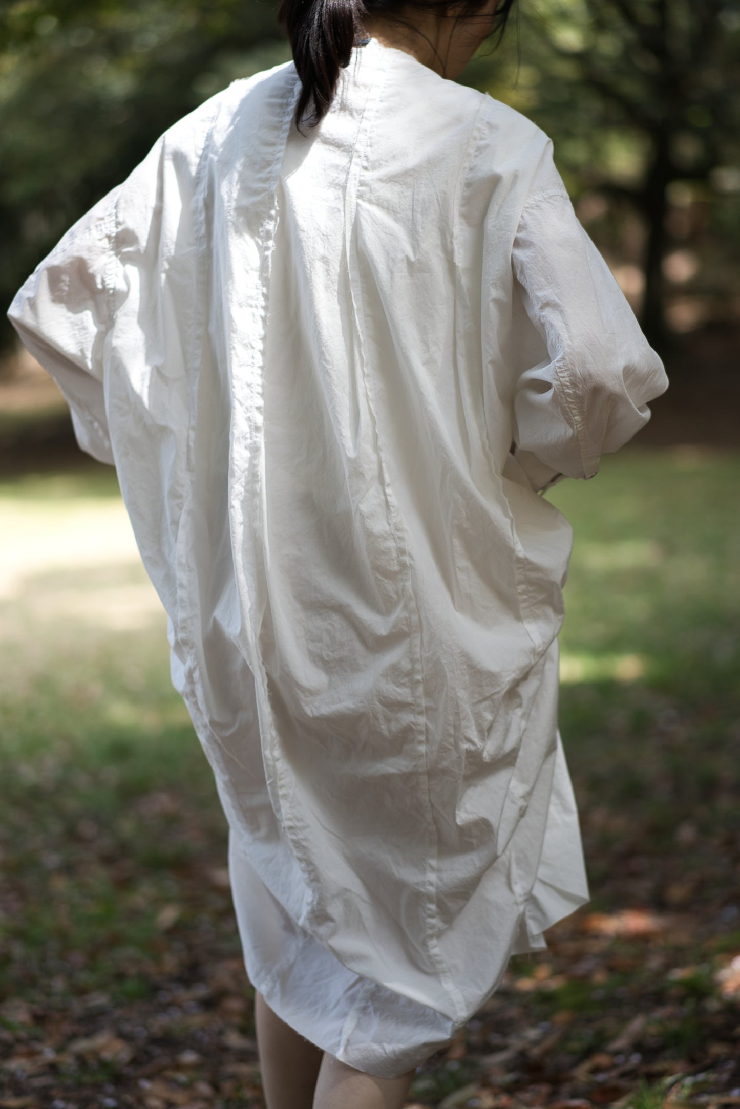 超細番手タイプライターシャツワンピース/Superfine cotton shirts dress/White