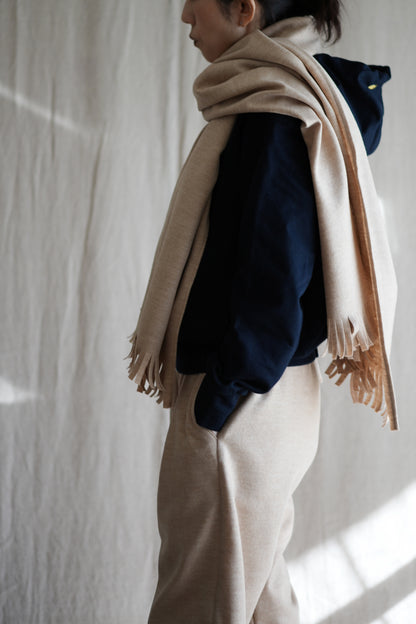 縮絨ウールストール/Milled Wool muffler/Heather Beige