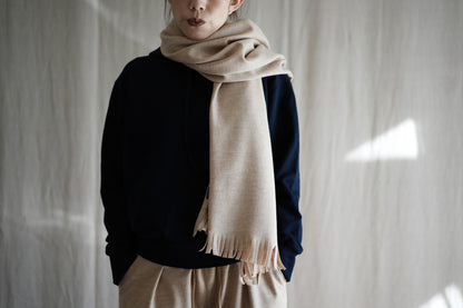 縮絨ウールストール/Milled Wool muffler/Heather Beige