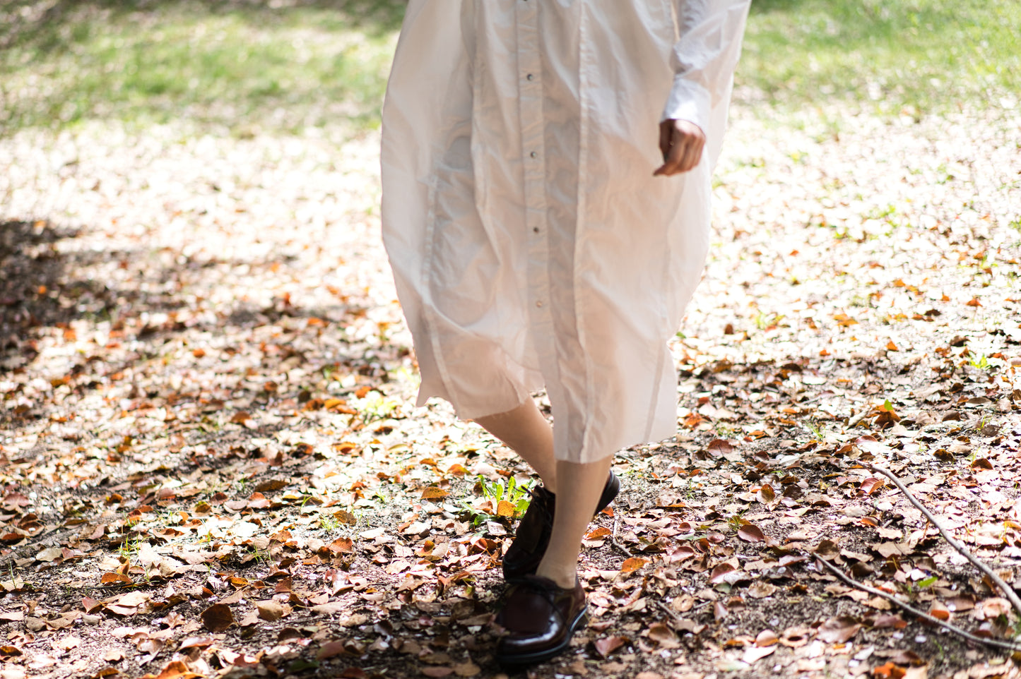 超細番手タイプライターシャツワンピース/Superfine cotton shirts dress/White