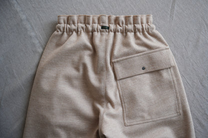 縮絨ウールイージーパンツ/Milled Wool loose-fit pants/Heather Beige