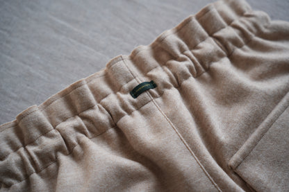 縮絨ウールイージーパンツ/Milled Wool loose-fit pants/Heather Beige