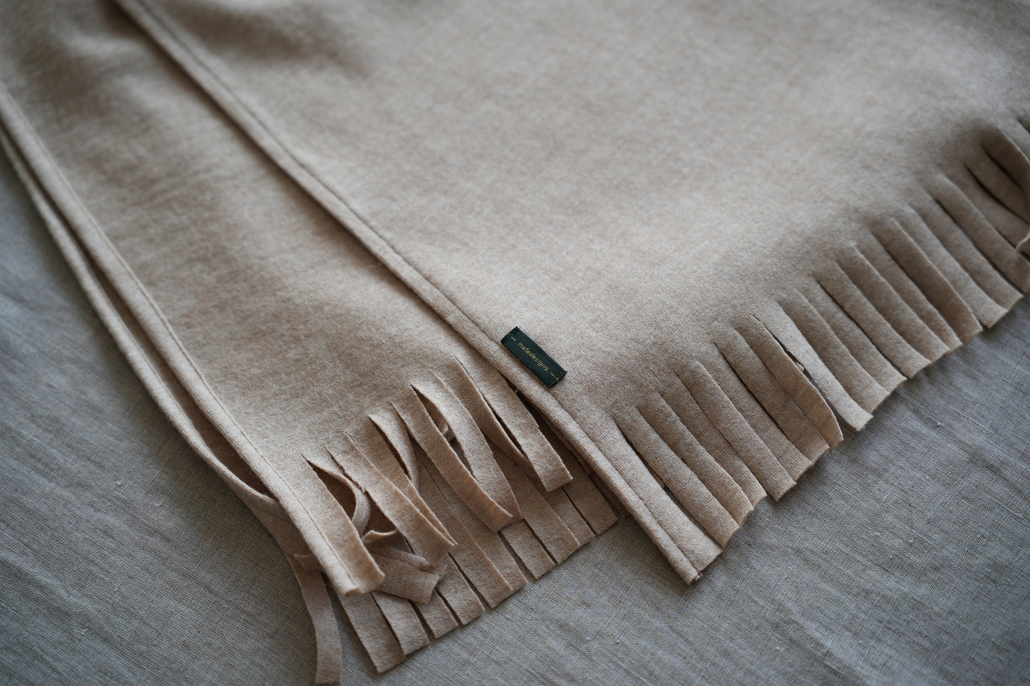 縮絨ウールストール/Milled Wool muffler/Heather Beige