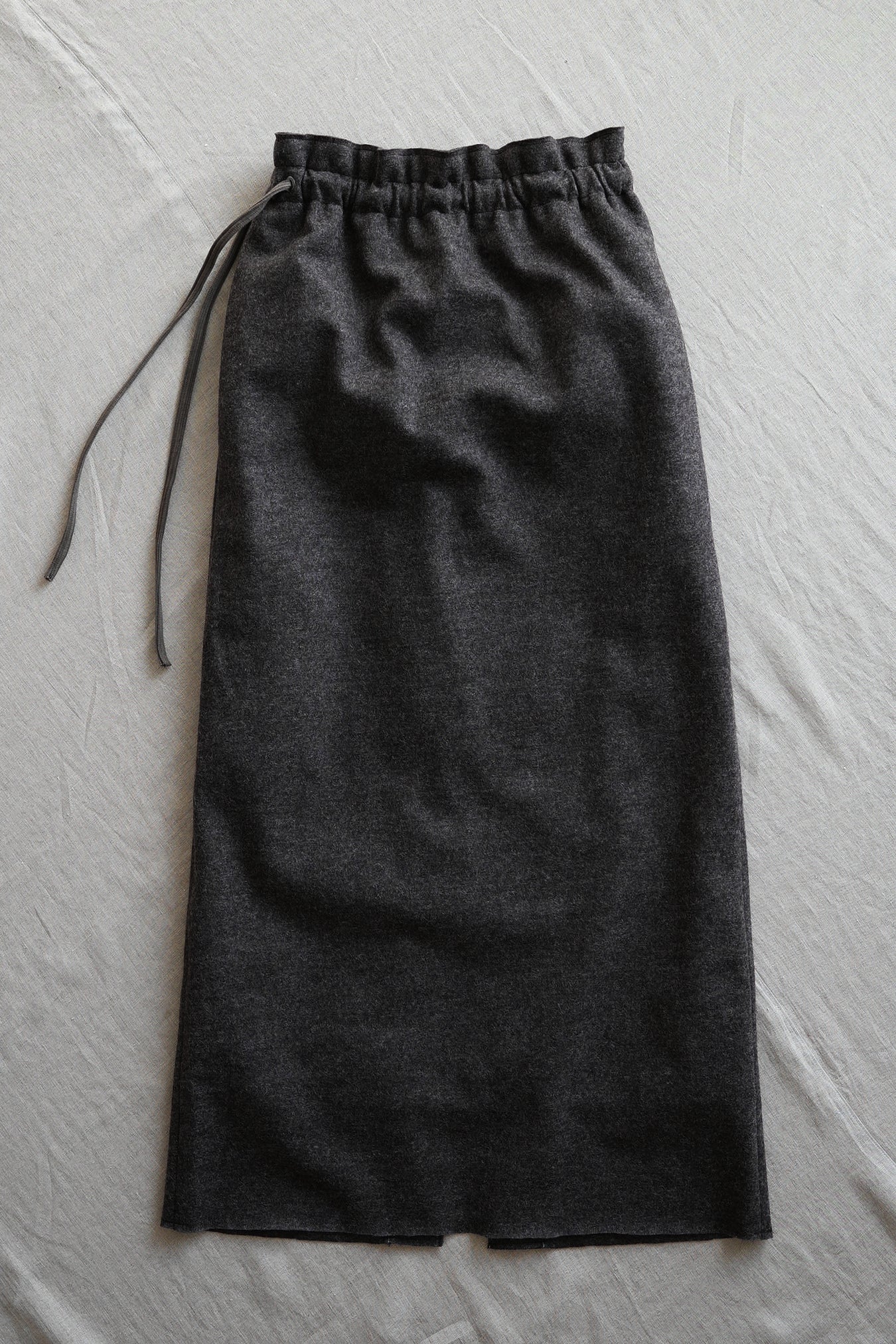 縮絨ウールストレートスカート/Milled Wool Straight Skirt/Heather Dark Brown