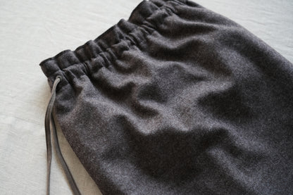 縮絨ウールストレートスカート/Milled Wool Straight Skirt/Heather Dark Brown