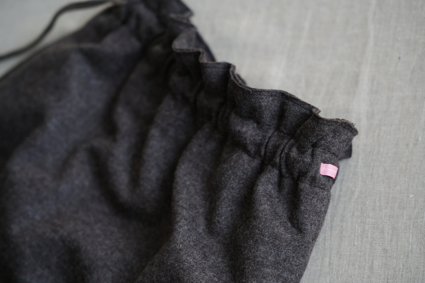 縮絨ウールストレートスカート/Milled Wool Straight Skirt/Heather Dark Brown