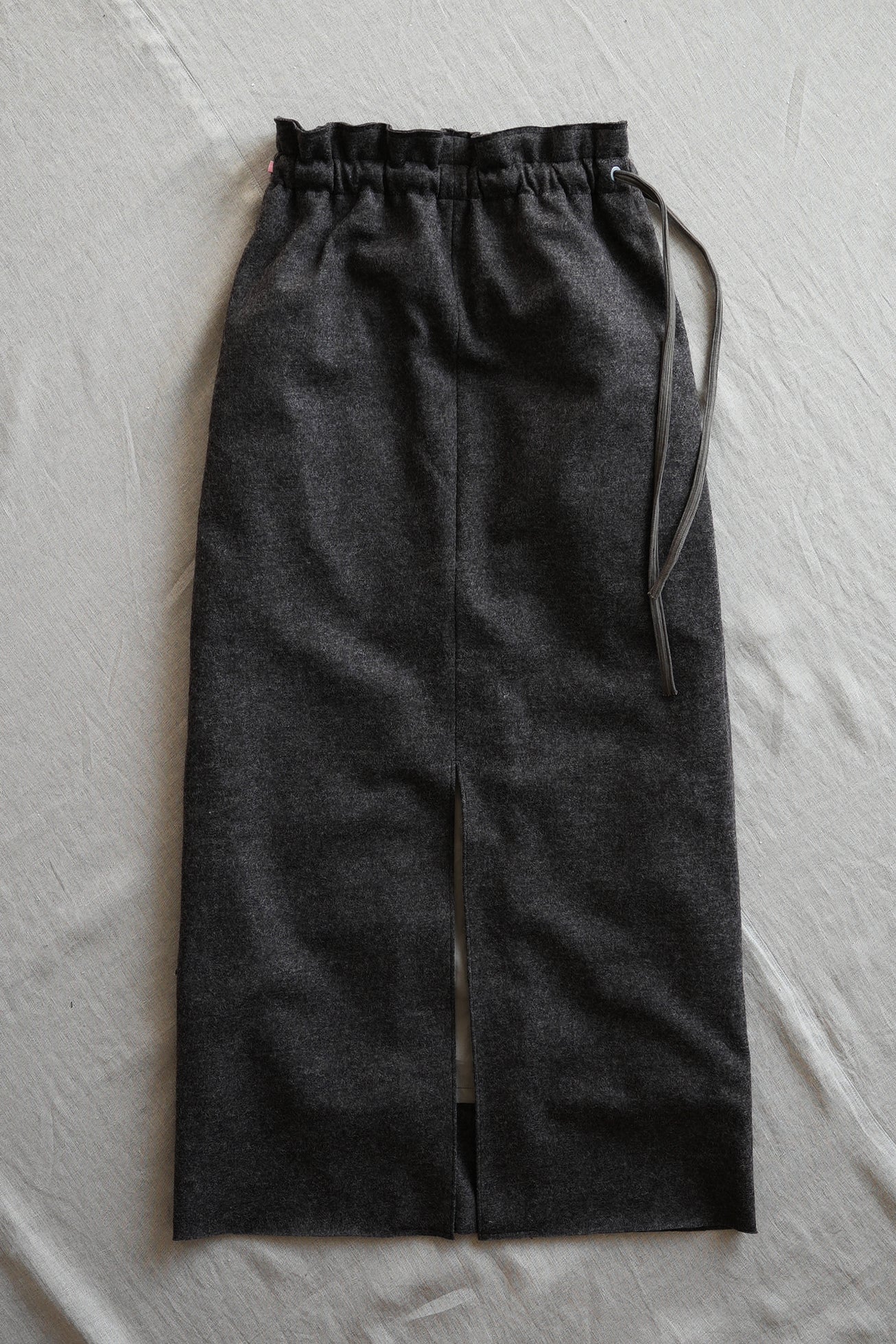 縮絨ウールストレートスカート/Milled Wool Straight Skirt/Heather Dark Brown