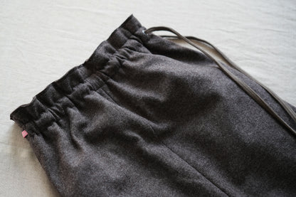 縮絨ウールストレートスカート/Milled Wool Straight Skirt/Heather Dark Brown