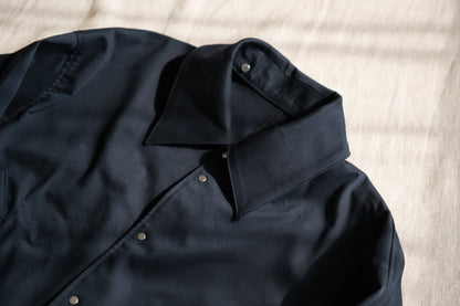 Cotton Twill Trucker Jacket/Navy