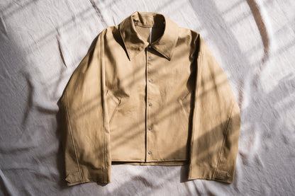 Cotton Twill Trucker Jacket/Beige