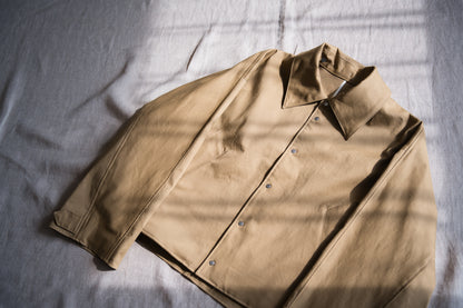 Cotton Twill Trucker Jacket/Beige