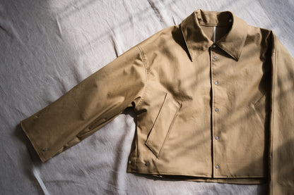 Cotton Twill Trucker Jacket/Beige