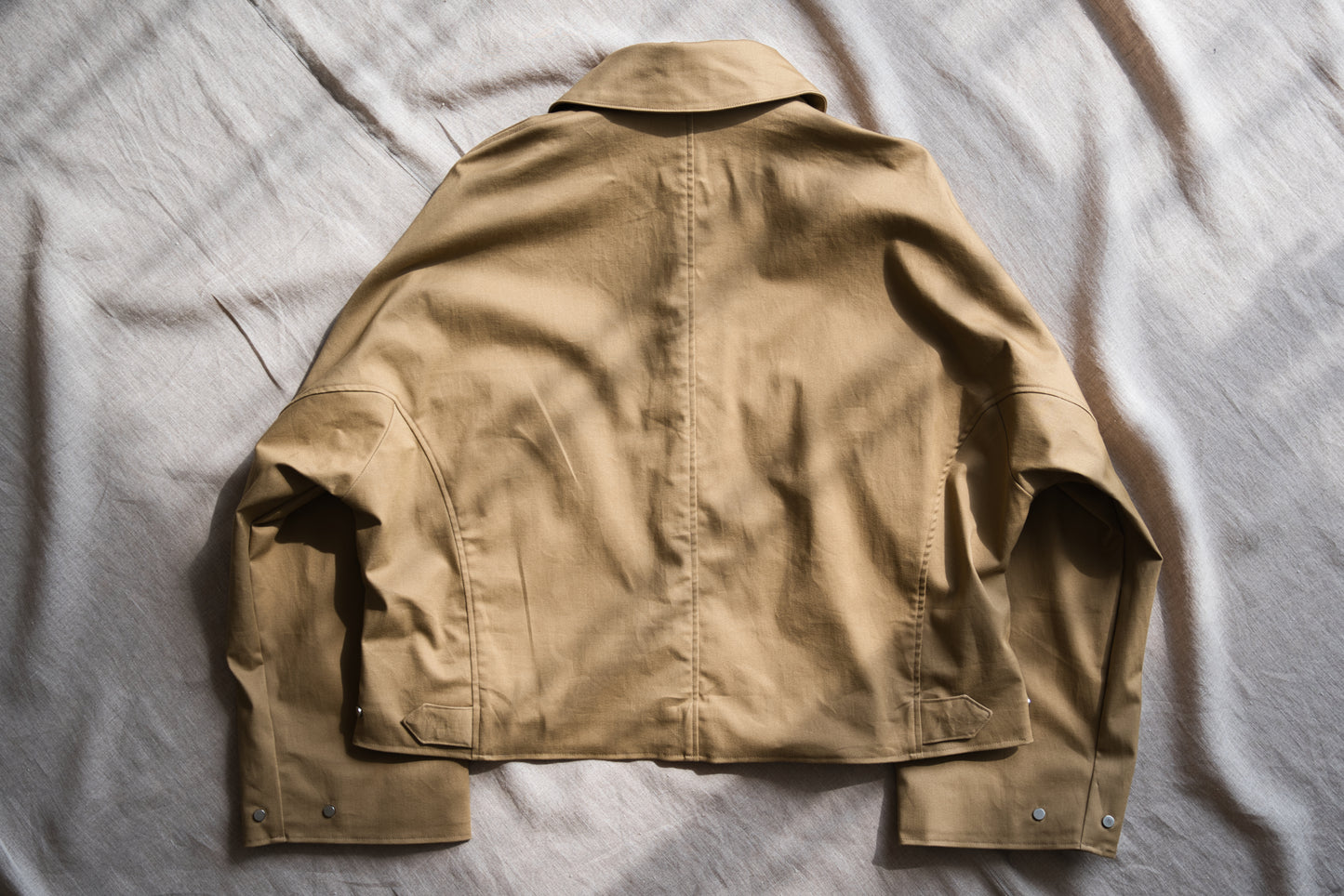 Cotton Twill Trucker Jacket/Beige