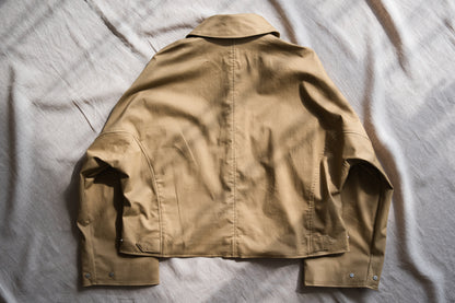 Cotton Twill Trucker Jacket/Beige