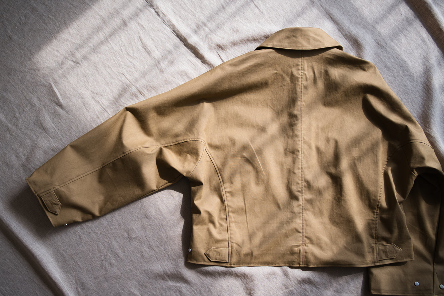Cotton Twill Trucker Jacket/Beige