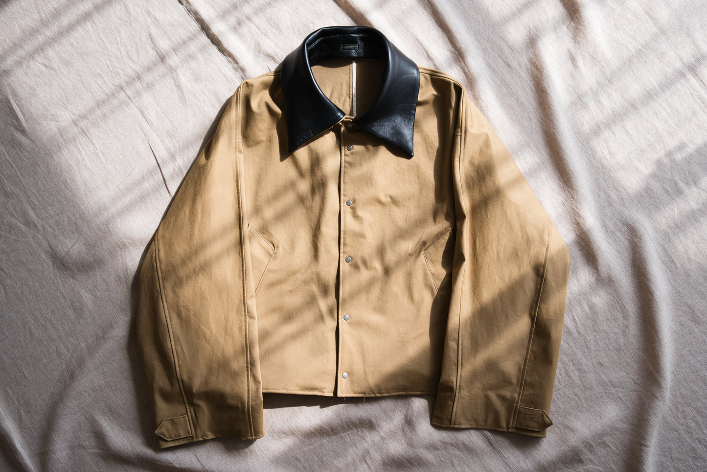 Cotton Twill Trucker Jacket/Beige