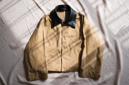 Cotton Twill Trucker Jacket/Beige