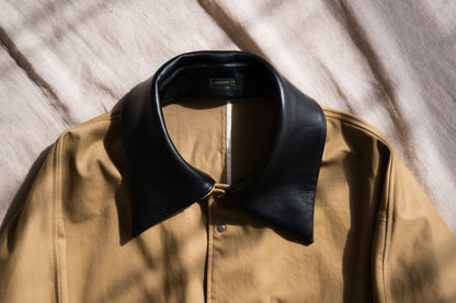 Cotton Twill Trucker Jacket/Beige